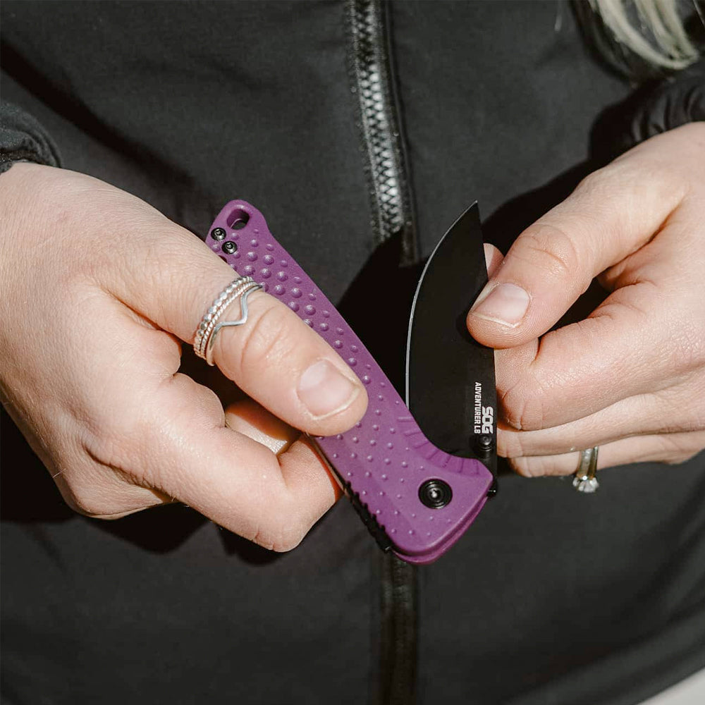Cuchilla Adventurer LB SOG - Morado Crepúsculo + Negro