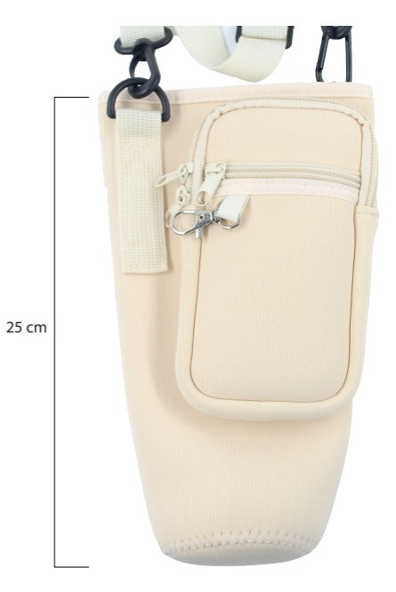 Porta botella con correa Rosado