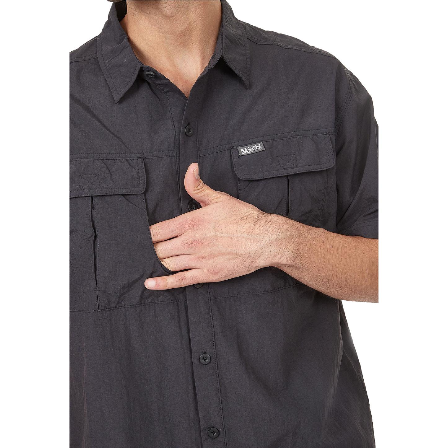 Camisa OA Gamboa Manga Corta Hombre Negra | Outdoor Adventure Colombia