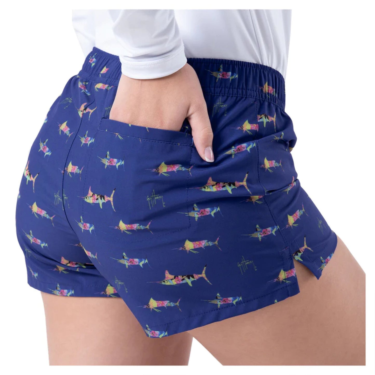 SHORT PARA MUJER GUY HARVEY WILD LIFE - ESTATE BLUE#ESTATE BLUE
