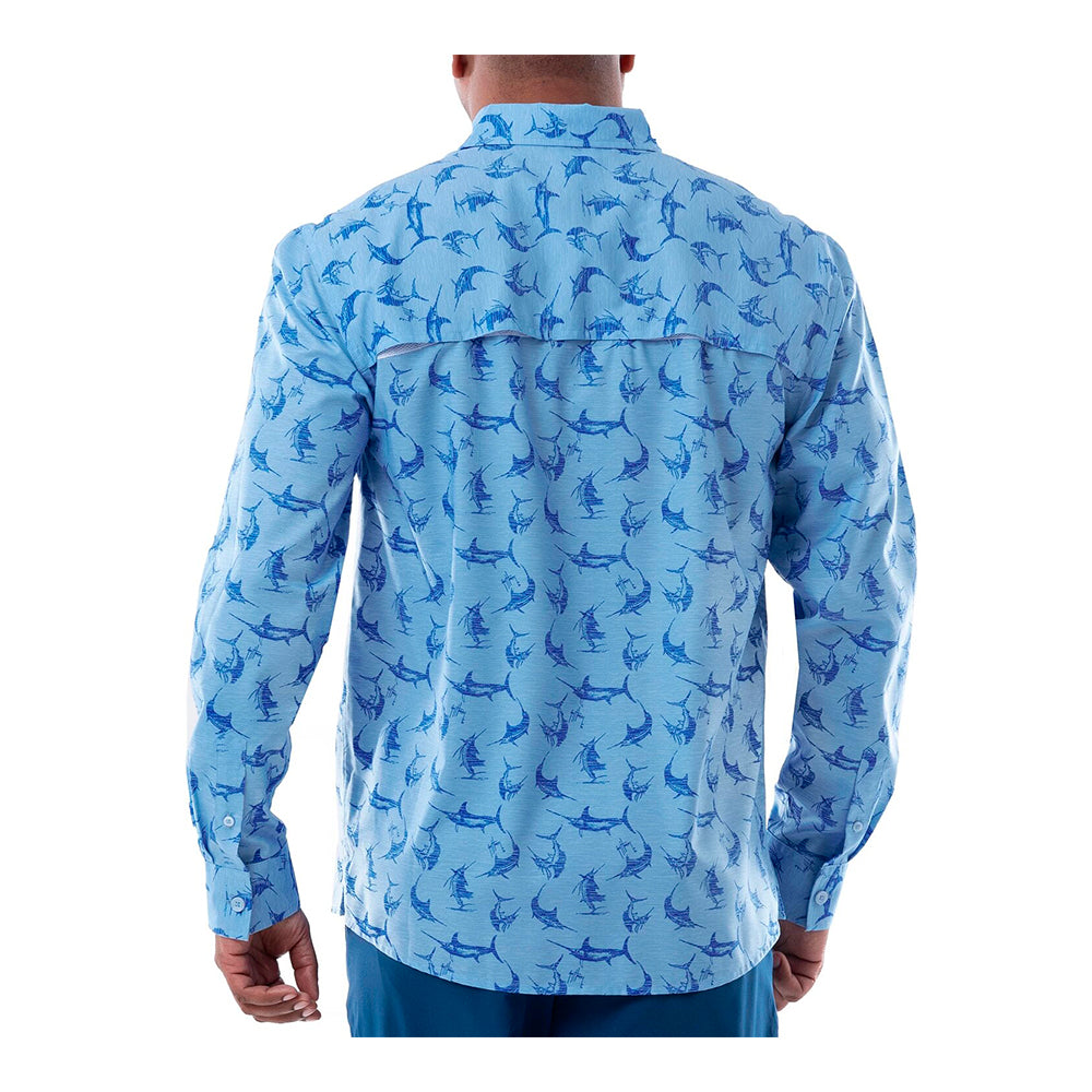 CAMISA MANGA LARGA PARA PESCA RETRO BILLFISH - POWDER BLUE