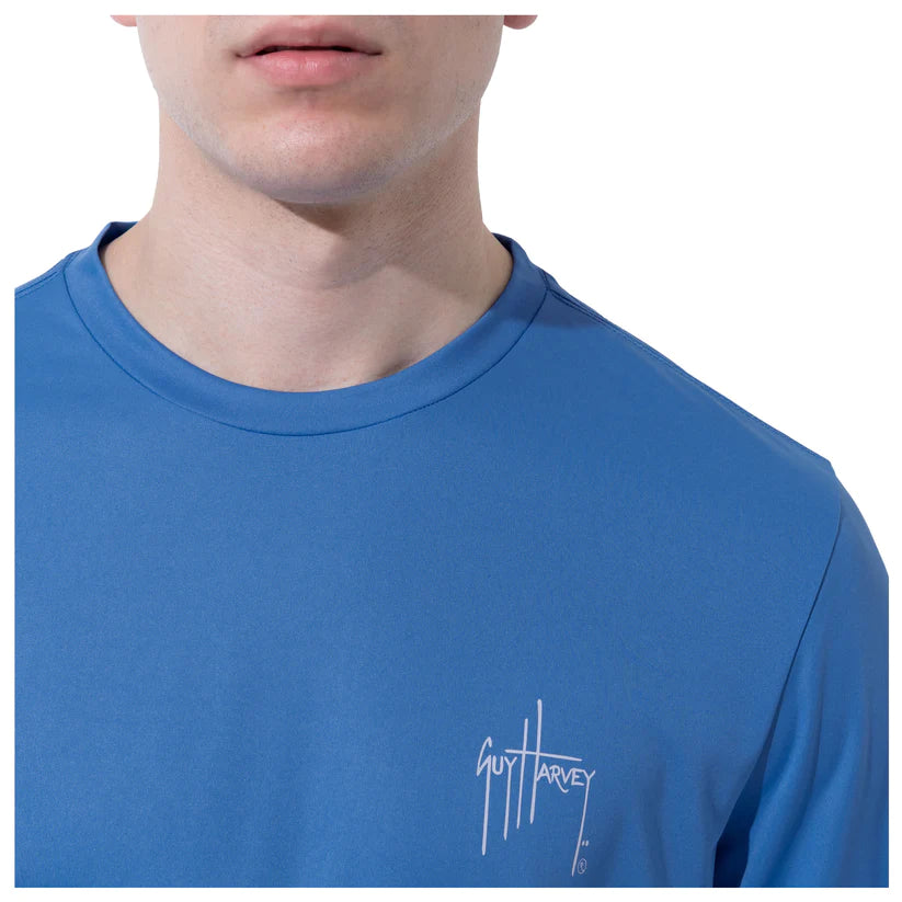 CAMISETA MANGA LARGA DE PROTECCIÓN SOLAR CORE SOLID - AZURE BLUE
