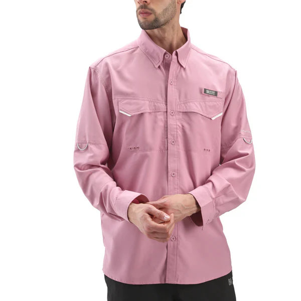 Camisa hombre Manga Larga Roatan Outdoor Adventure Rosada