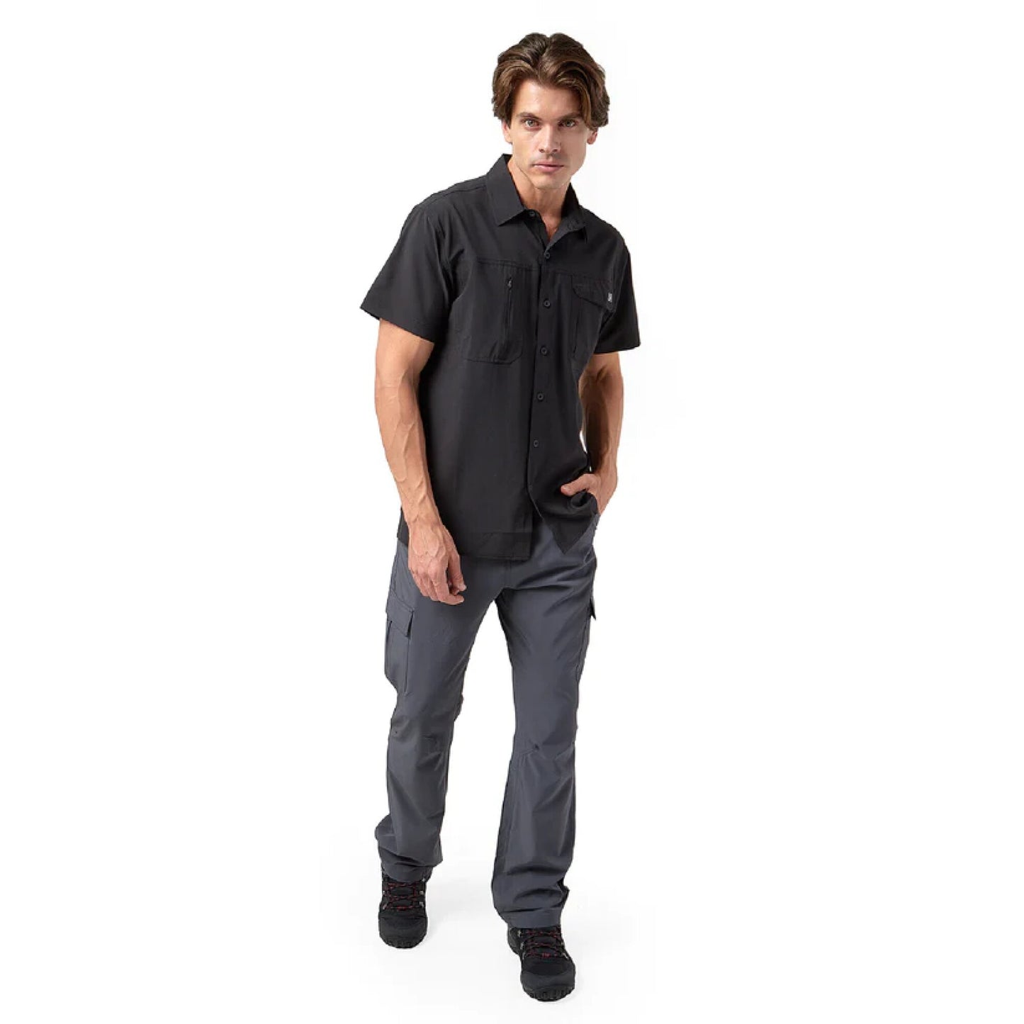 CAMISA HOMBRE LAS PERLAS SS / OUTDOOR ADVENTURE#NEGRO