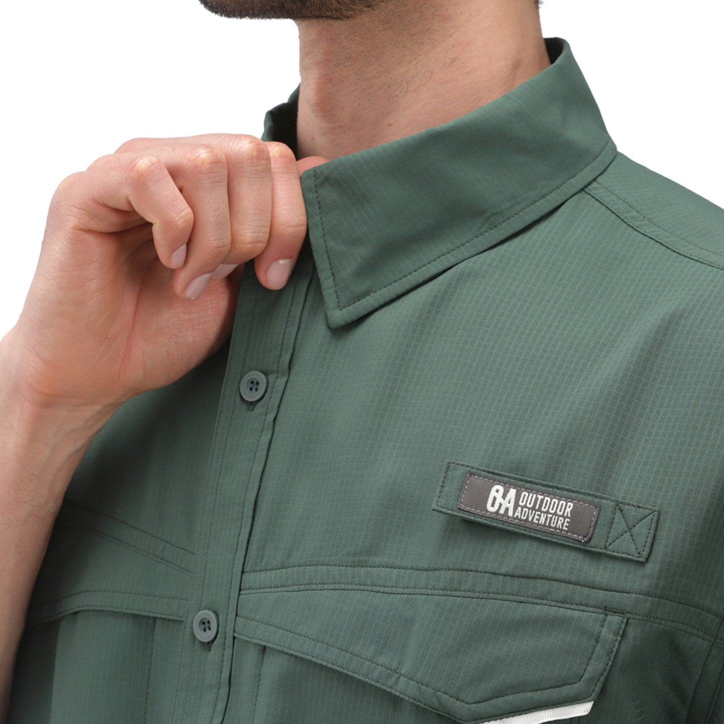 Camisa Hombre Manga Corta Roatan Outdoor Adventure - Verde