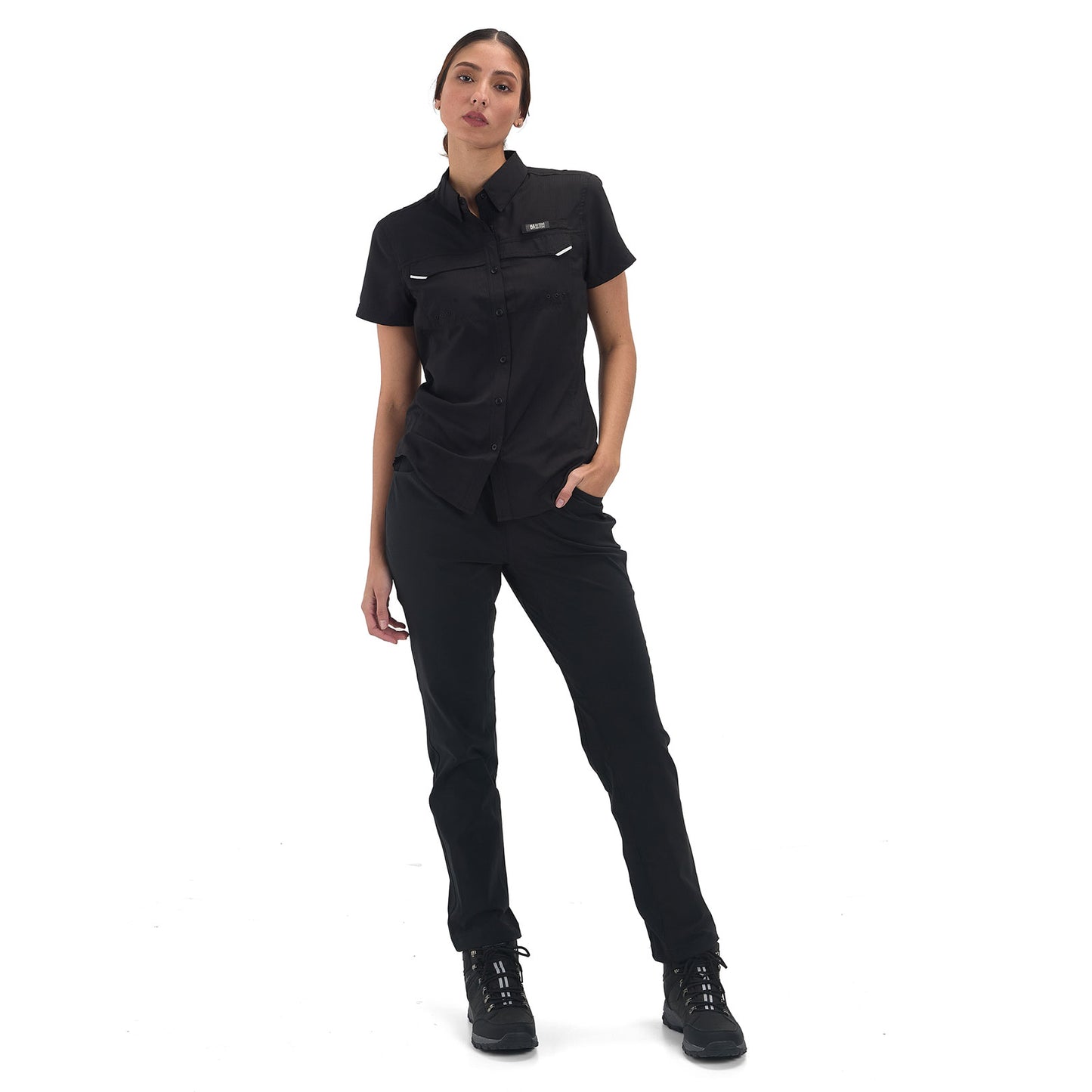 Camisa Manga Corta Mujer Roatan Outdoor Adventure - Negro