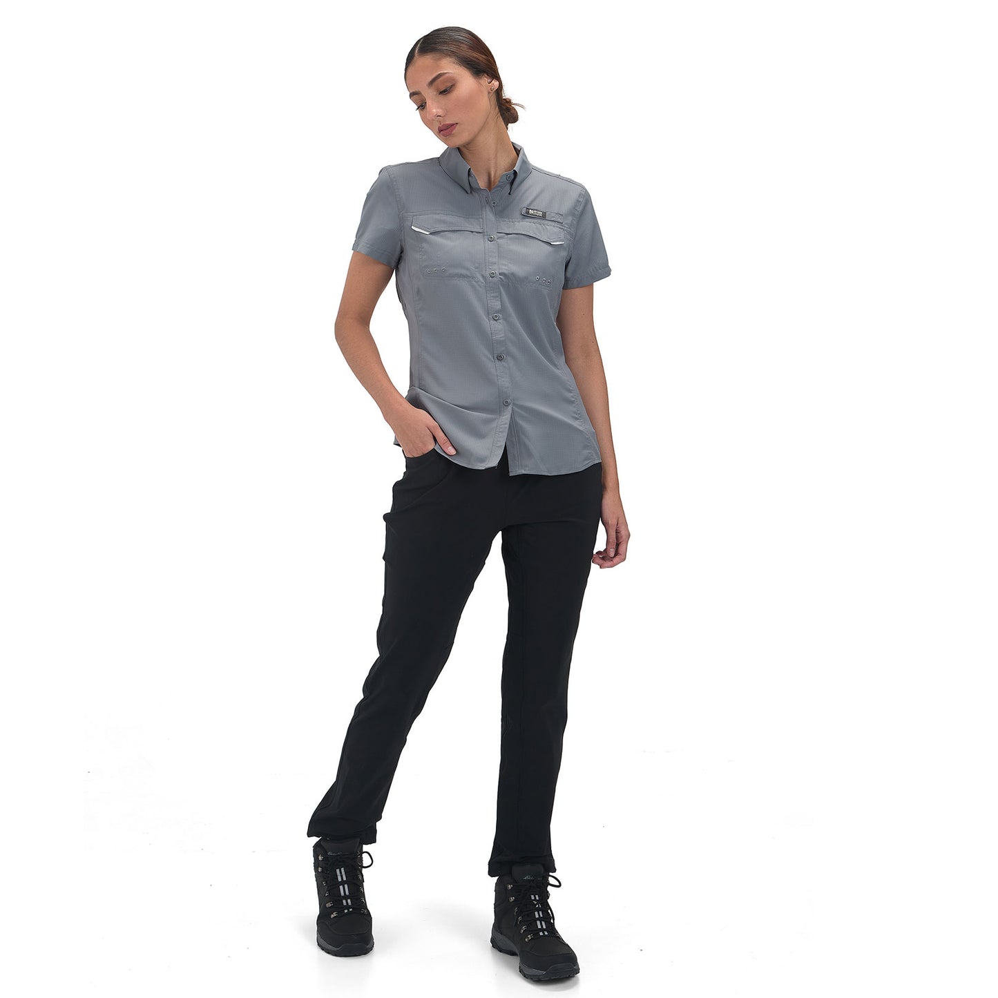 Camisa Manga Corta Mujer Roatan Outdoor Adventure - Gris