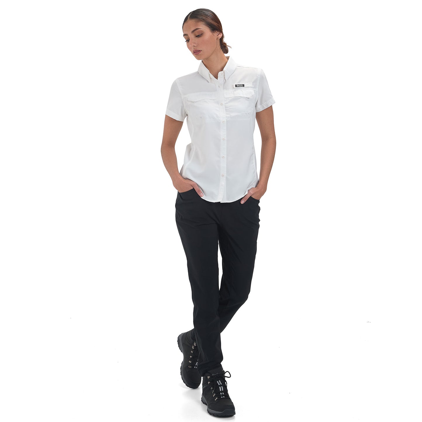 Camisa Manga Corta Mujer Roatan Outdoor Adventure - Blanco