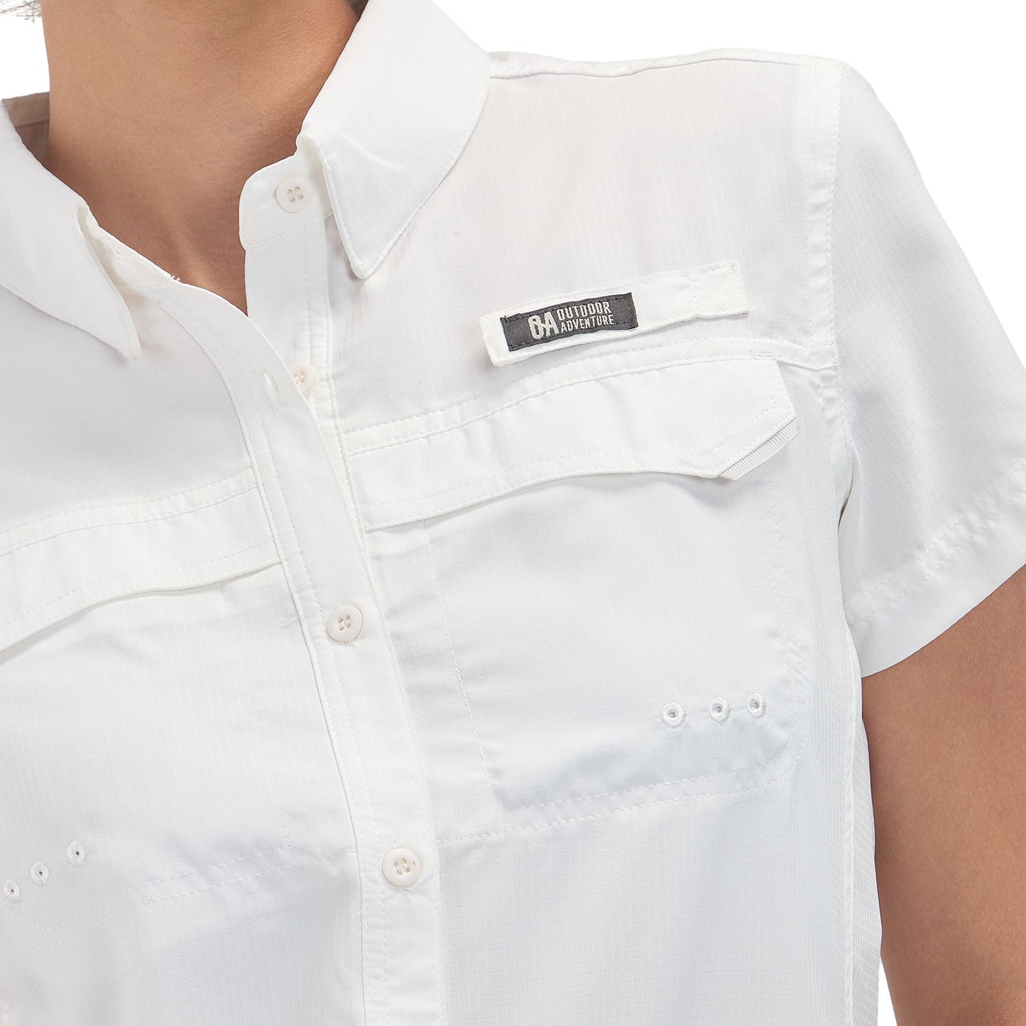 Camisa Manga Corta Mujer Roatan Outdoor Adventure - Blanco