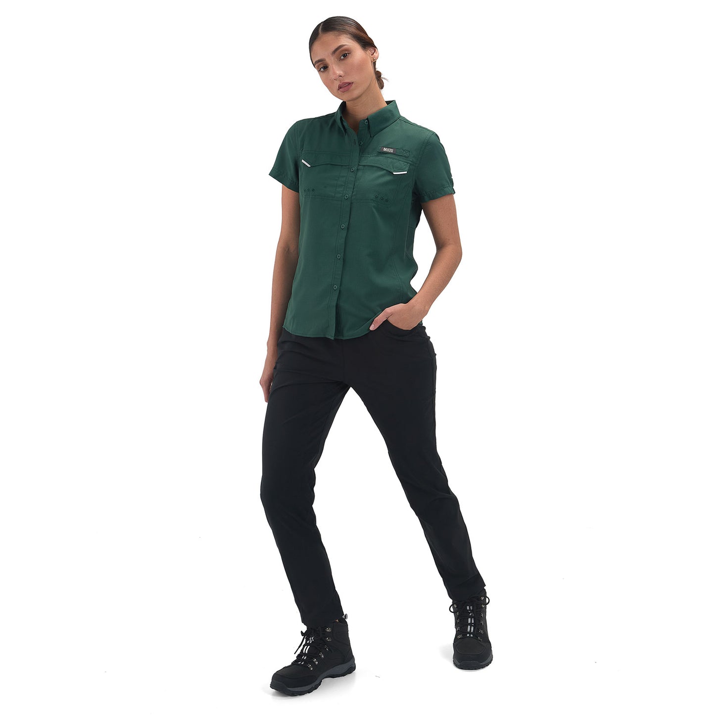 Camisa Manga Corta Mujer Roatan Outdoor Adventure - Verde