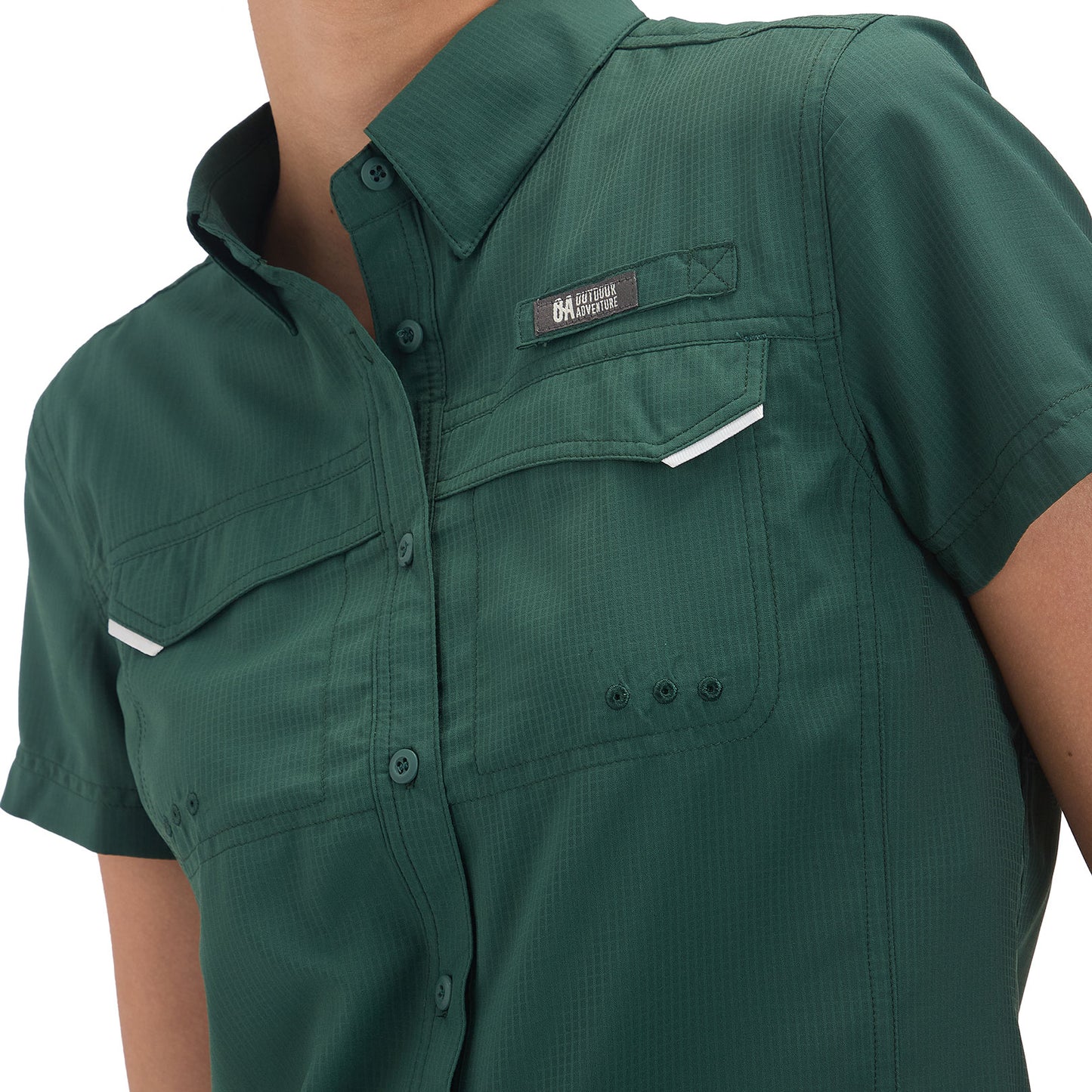 Camisa Manga Corta Mujer Roatan Outdoor Adventure - Verde