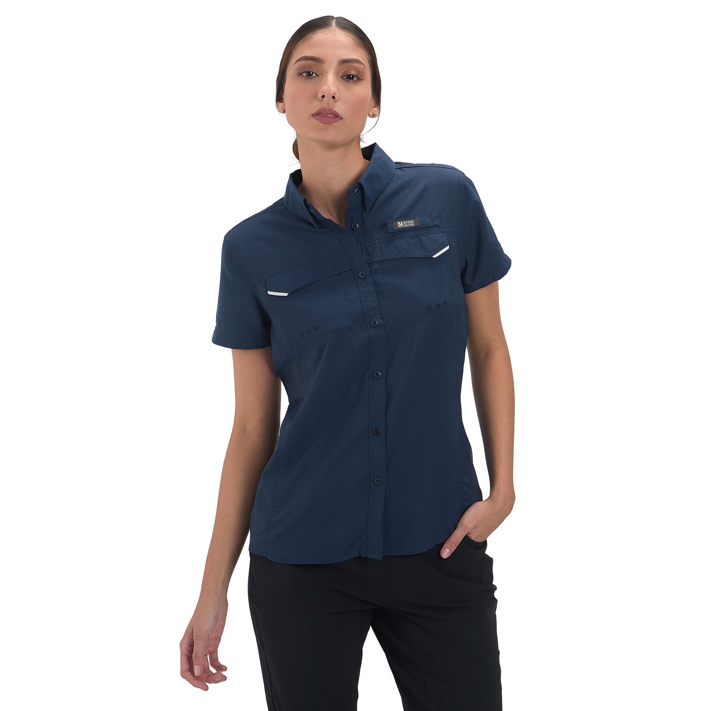 Camisa Manga Corta Mujer Roatan Outdoor Adventure - Azul