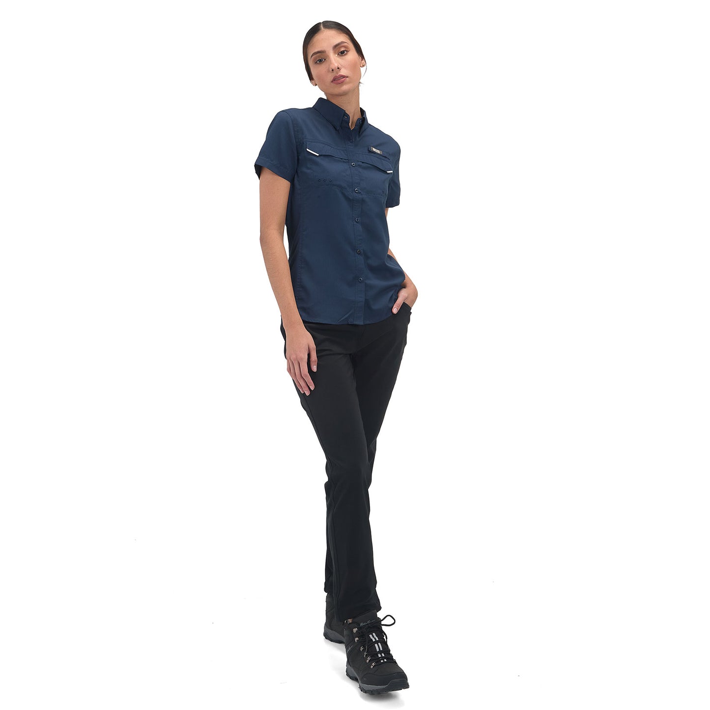 Camisa Manga Corta Mujer Roatan Outdoor Adventure - Azul