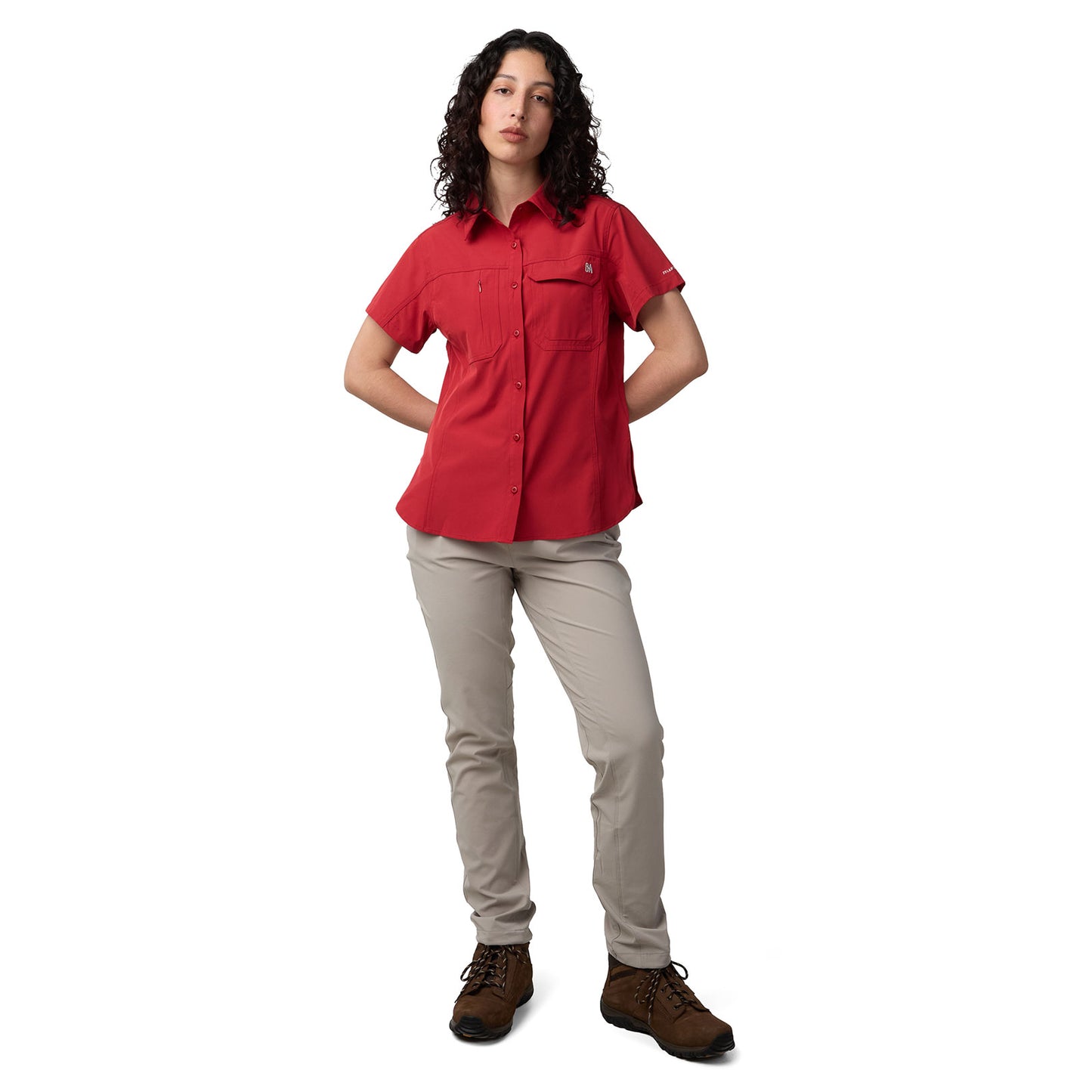 Camisa Manga Corta Mujer Las Perlas Outdoor Adventure - Rojo