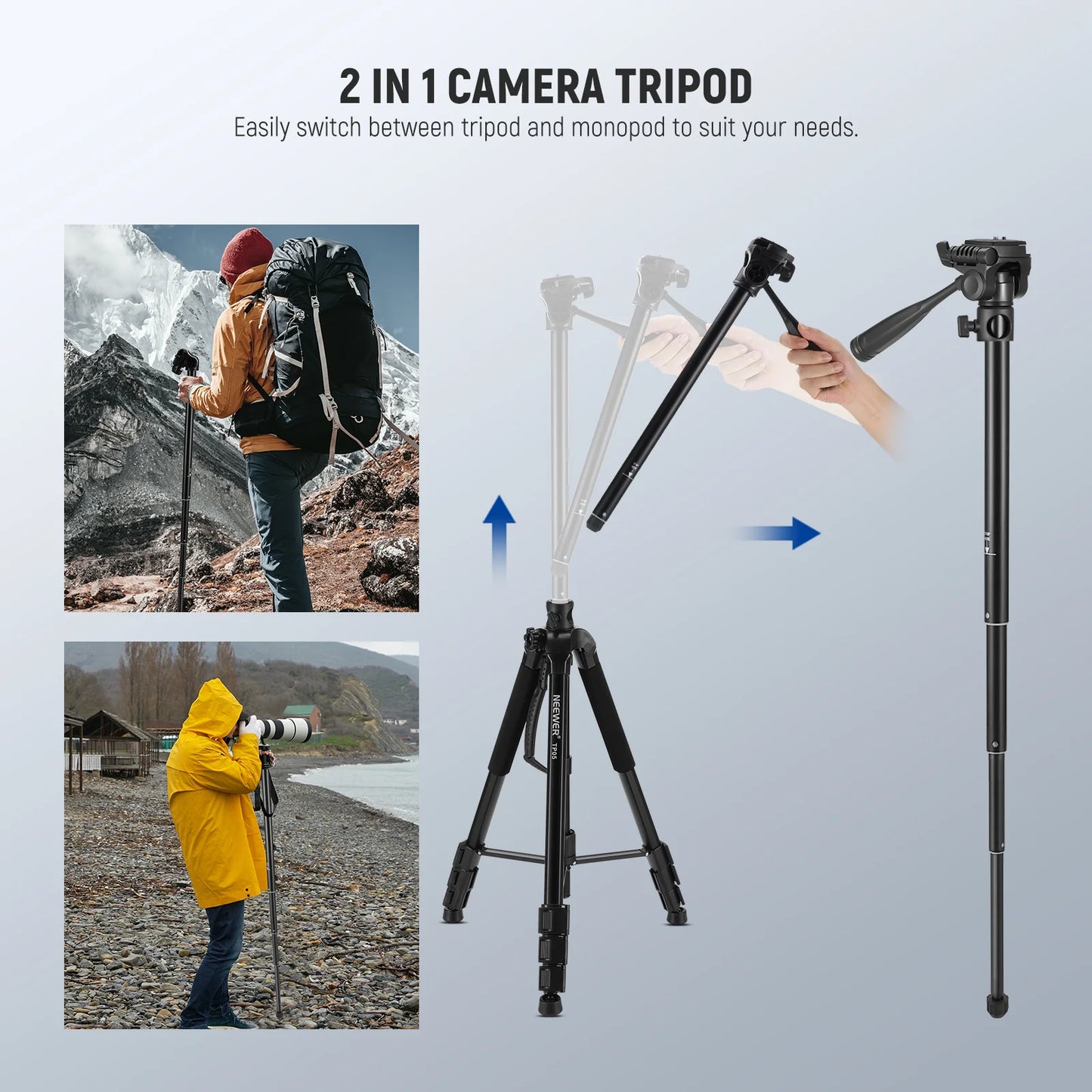 Trípode/Monopie Neewer TP77 74.4"