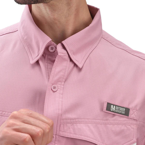 Camisa hombre Manga Larga Roatan Outdoor Adventure Rosada