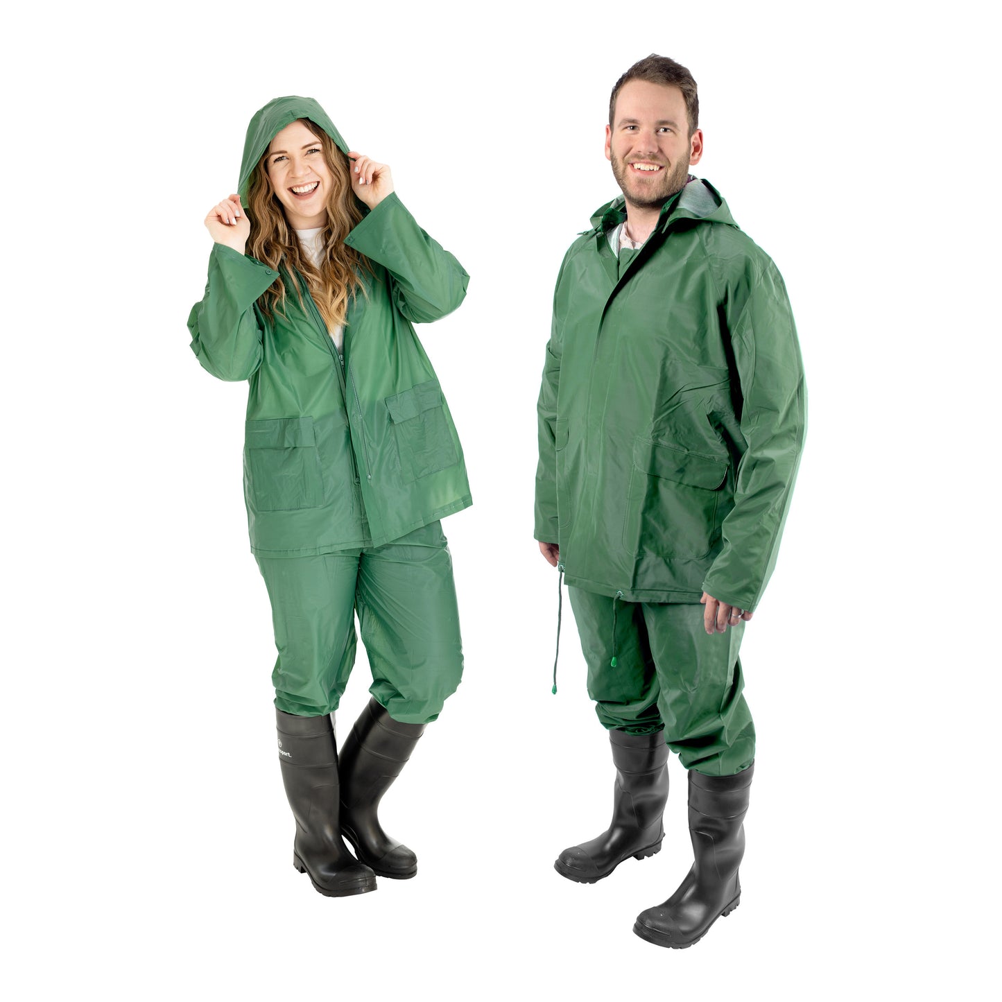 TRAJE IMPERMEBLE DE PVC STANSPORT RAINSUIT DELUXE DE 3 PIEZAS - VERDE