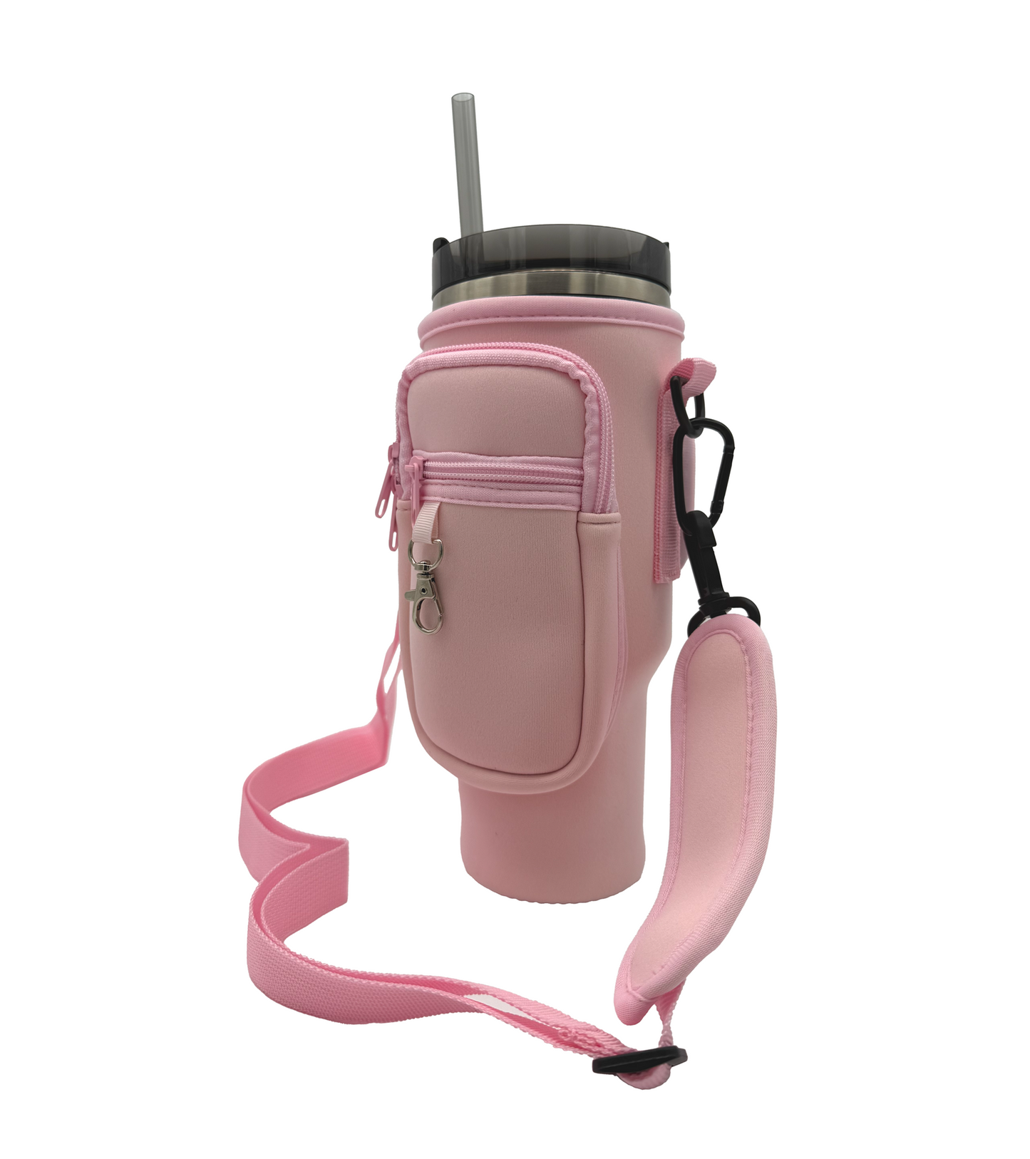 Porta botella con correa Rosado