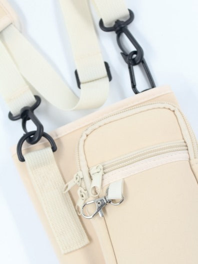 Porta botella con correa Crema