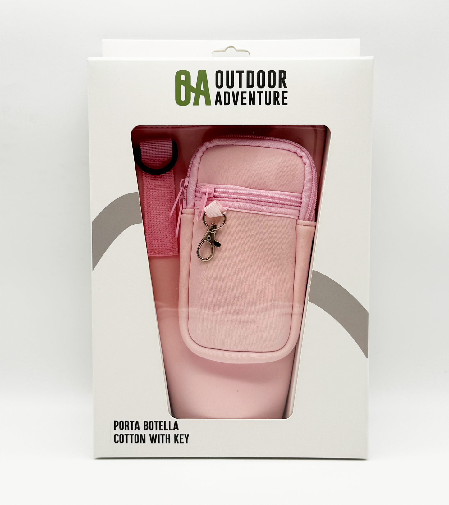 Porta botella con correa Rosado