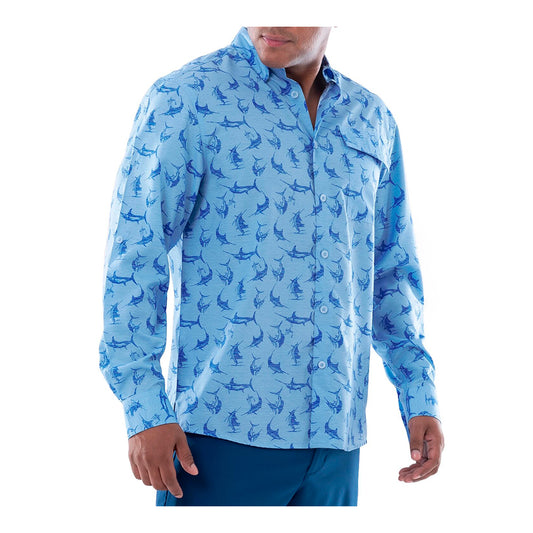 CAMISA MANGA LARGA PARA PESCA RETRO BILLFISH - POWDER BLUE