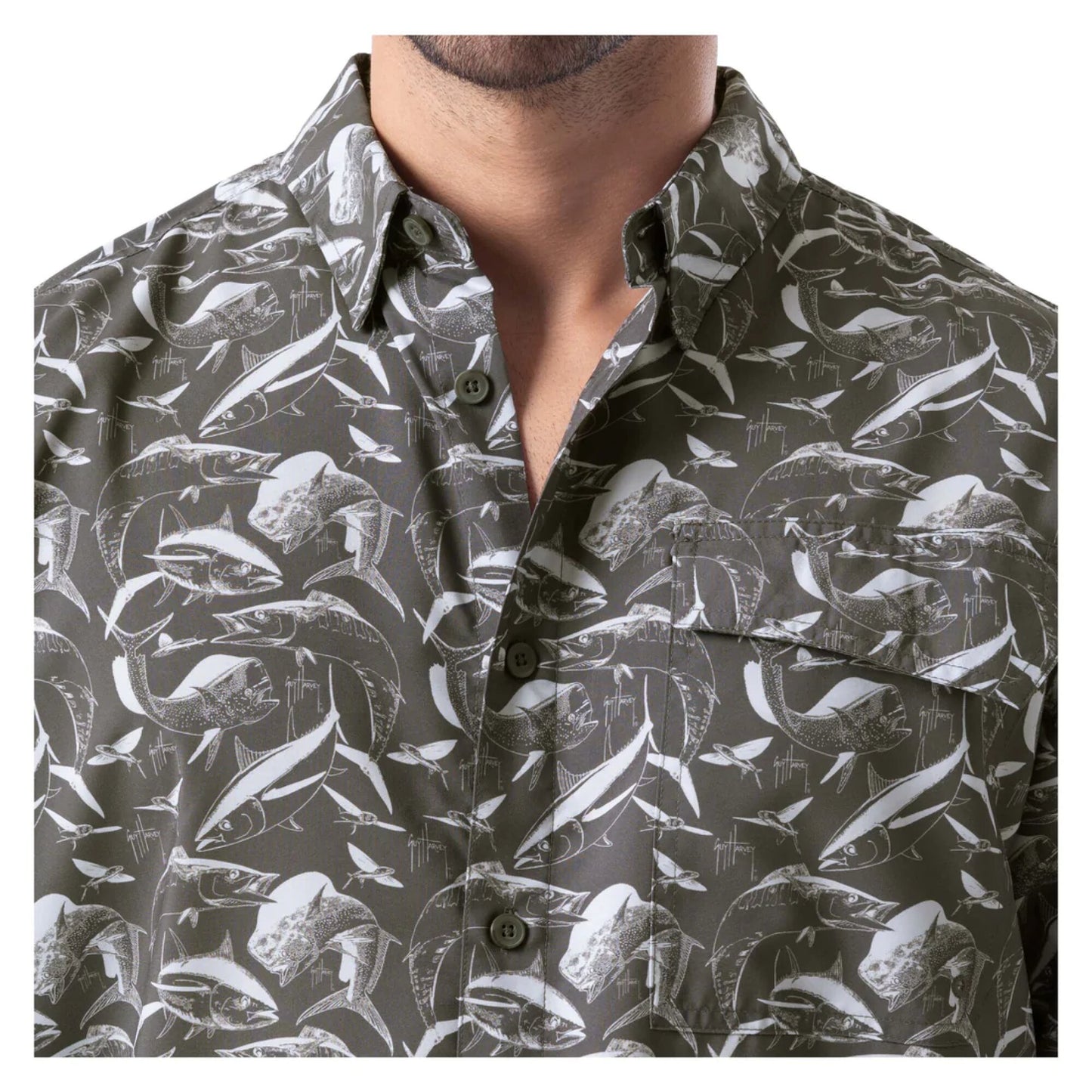 CAMISA MANGA LARGA PARA PESCA DIVE HARVEY - CHARCOAL#CHARCOAL