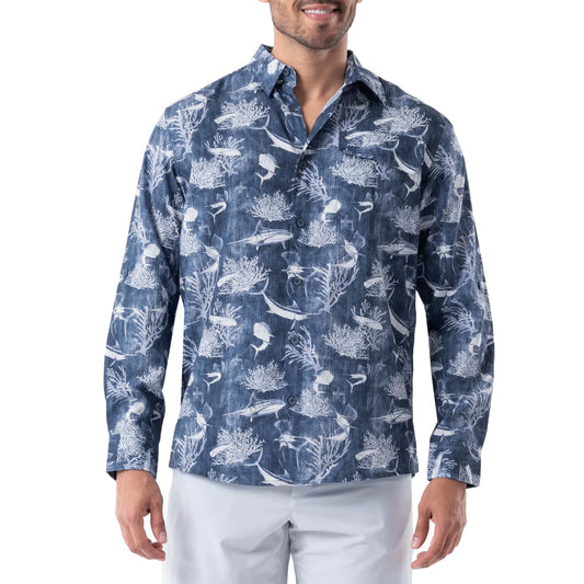 CAMISA MANGA LARGA PARA PESCA DENIM SHELLS - BRIGHT WHITE