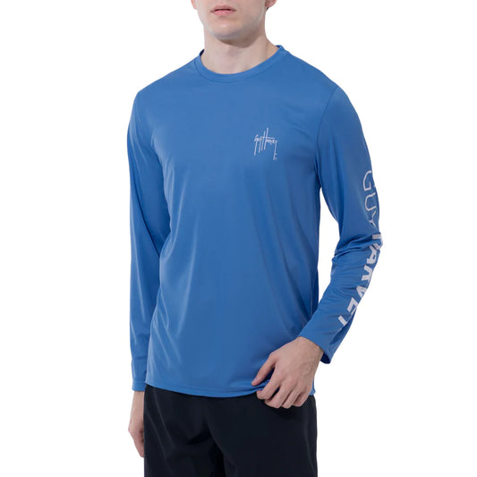 CAMISETA MANGA LARGA DE PROTECCIÓN SOLAR CORE SOLID - AZURE BLUE