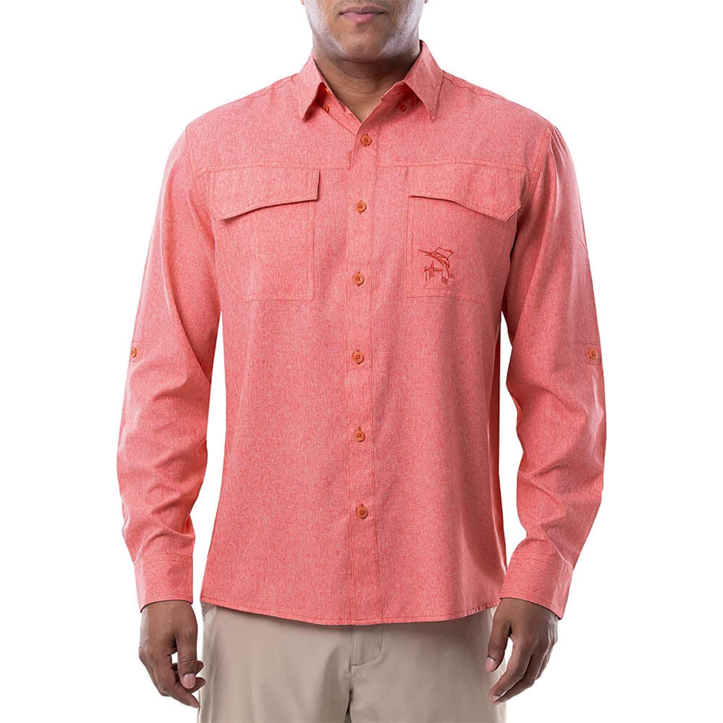 CAMISA MANGA LARGA PARA PESCA CATIONIC FISHING - TOMATO