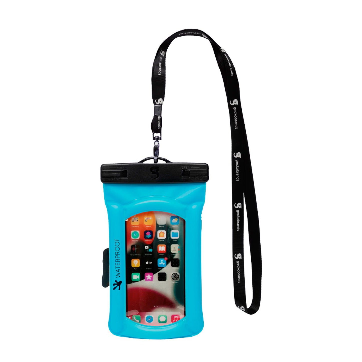 PROTECTOR IMPERMEABLE FLOTANTE PARA CELULAR CON BRAZALETE - NEON BLUE
