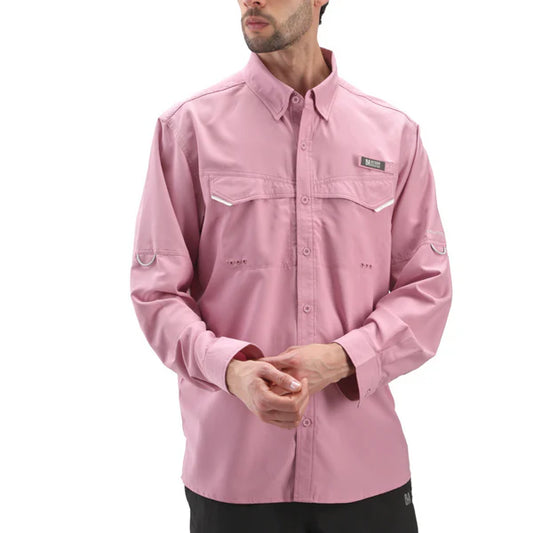 Camisa hombre Manga Larga Roatan Outdoor Adventure Rosada