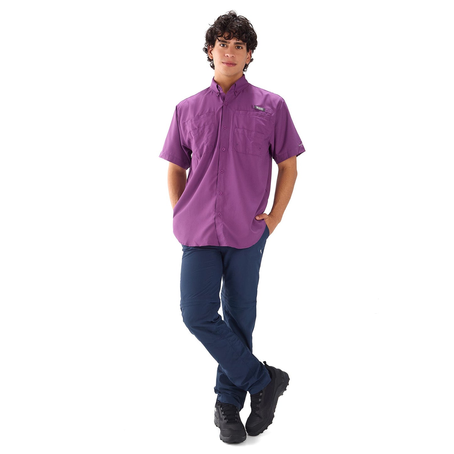 CAMISA HOMBRE SAMARA MANGA CORTA OUTDOOR ADVENTURE - Morado
