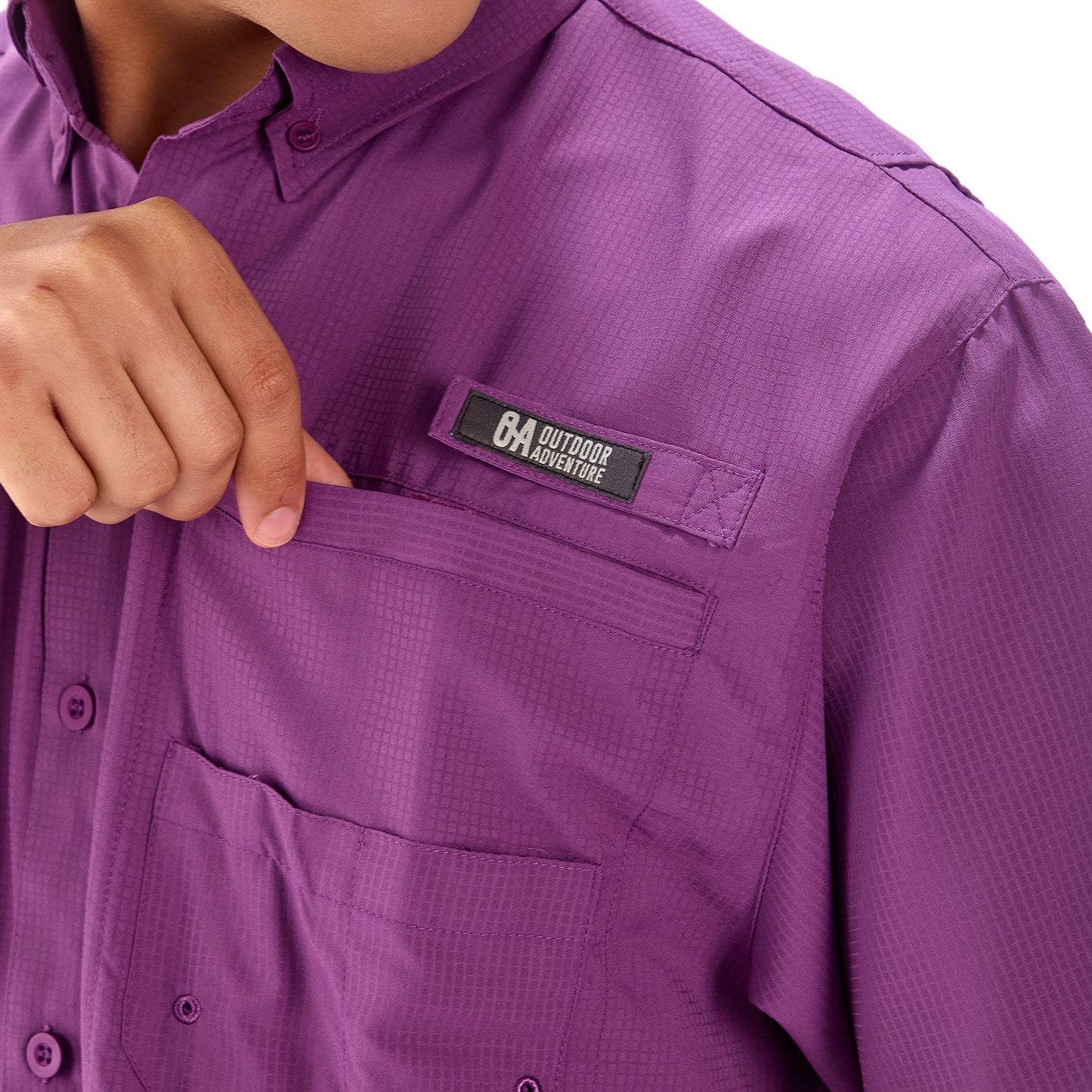CAMISA HOMBRE SAMARA MANGA CORTA OUTDOOR ADVENTURE - Morado