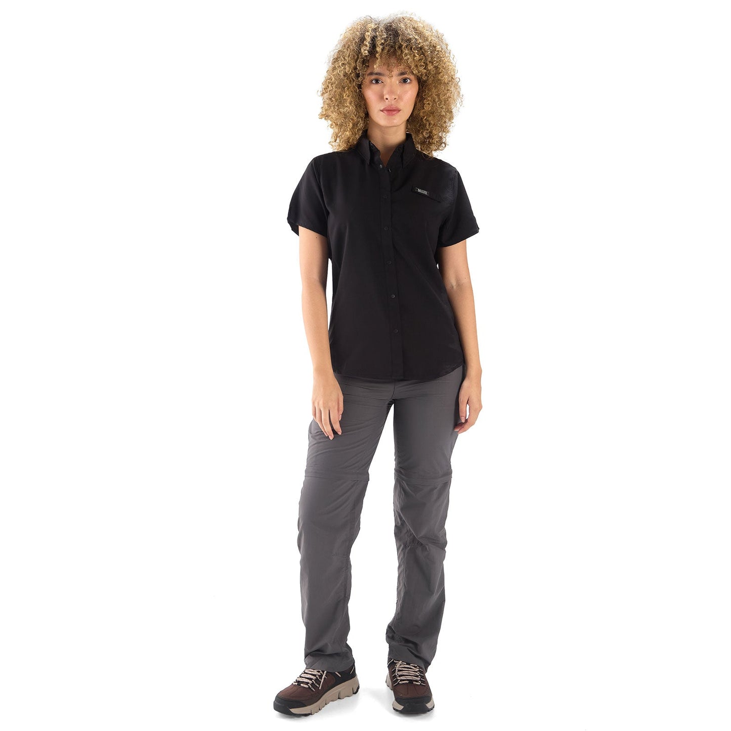 CAMISA MUJER SAMARA MANGA CORTA / OUTDOOR ADVENTURE#NEGRO