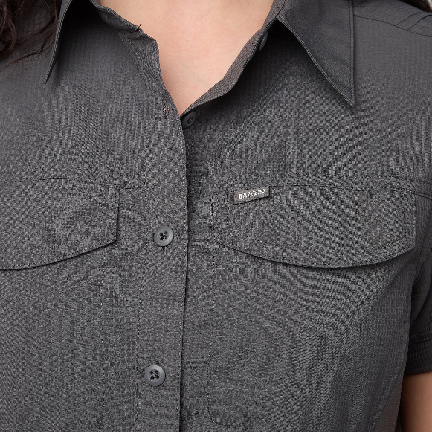 CAMISA MUJER OROSI MANGA CORTA OUTDOOR ADVENTURE - GRIS