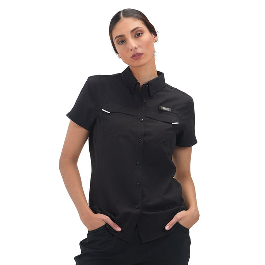 Camisa Manga Corta Mujer Roatan Outdoor Adventure - Negro