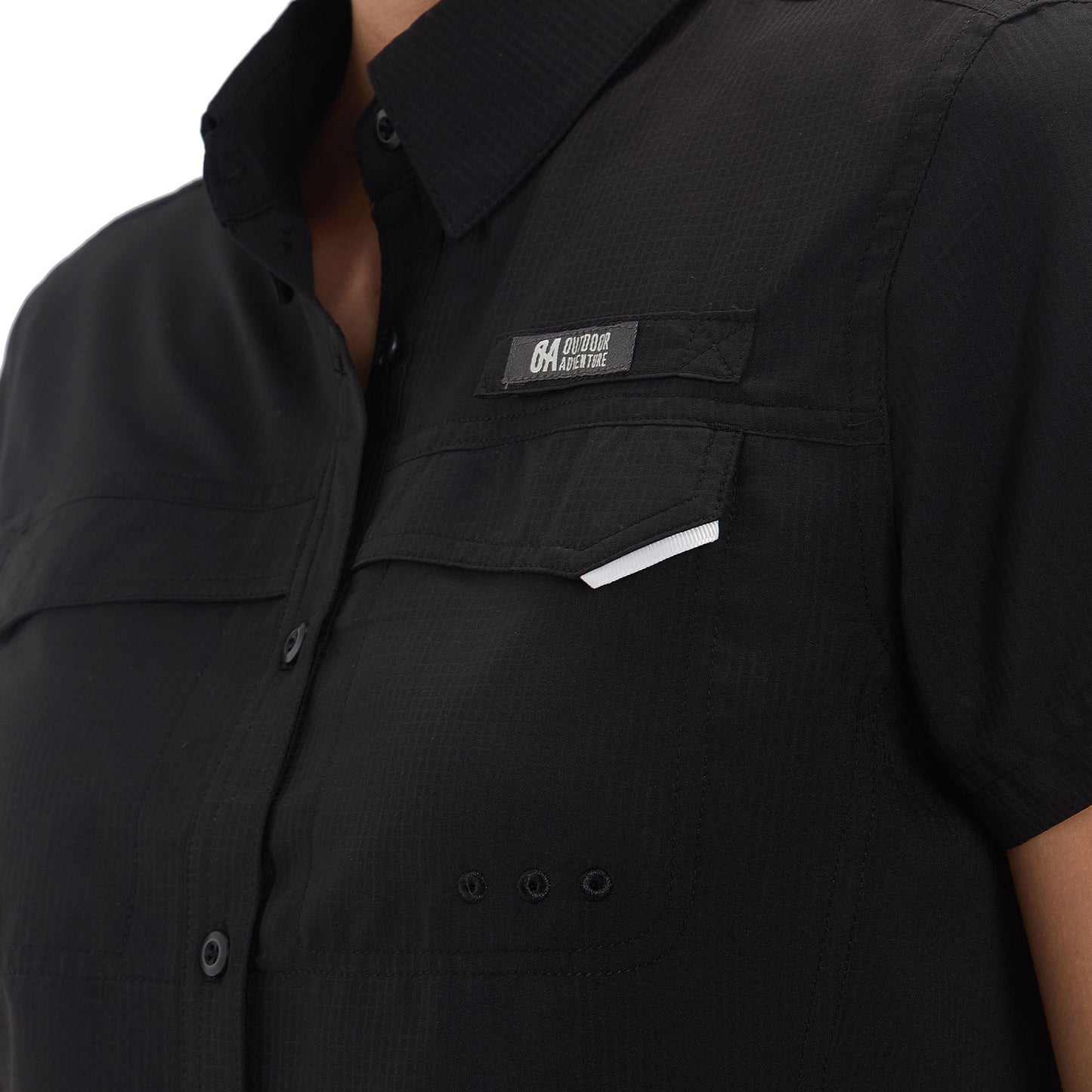 Camisa Manga Corta Mujer Roatan Outdoor Adventure - Negro