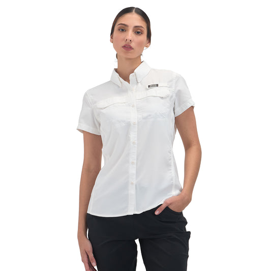 Camisa Manga Corta Mujer Roatan Outdoor Adventure - Blanco