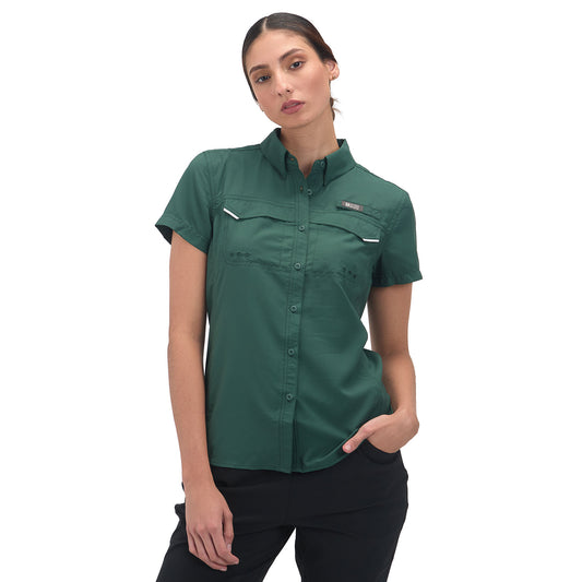 Camisa Manga Corta Mujer Roatan Outdoor Adventure - Verde