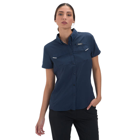 Camisa Manga Corta Mujer Roatan Outdoor Adventure - Azul