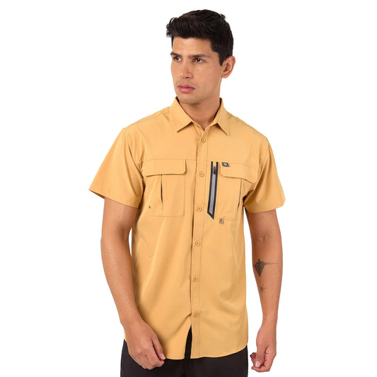 Camisa Hombre Manga Corta Cocora Outdoor Adventure - Amarillo