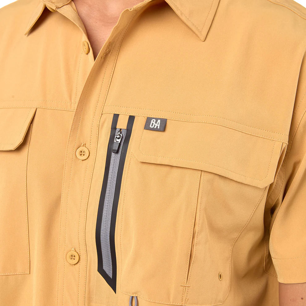 Camisa Hombre Manga Corta Cocora Outdoor Adventure - Amarillo