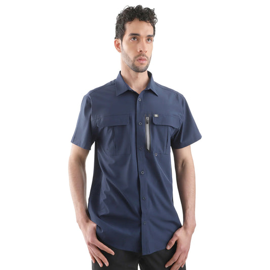 Camisa Hombre Manga Corta Cocora Outdoor Adventure - Azul
