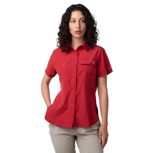 Camisa Manga Corta Mujer Las Perlas Outdoor Adventure - Rojo