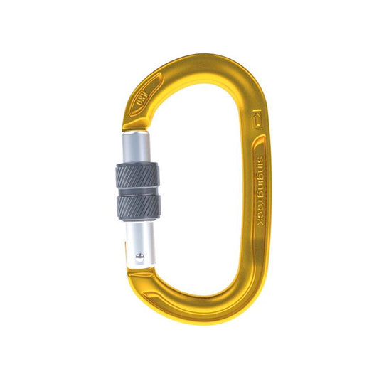 MOSQUETÓN DE ALUMINIO OVAL OXY CIERRE ROSCA 26KN - DORADO
