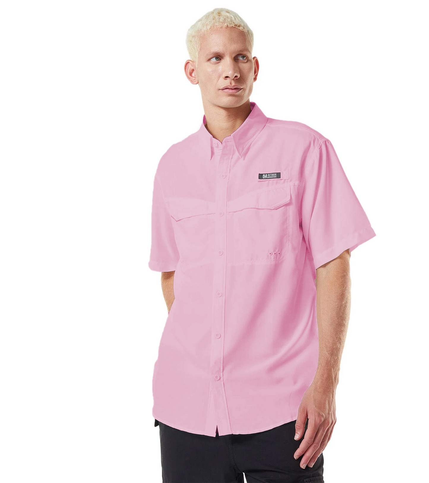 Camisa Hombre Manga Corta Roatan Outdoor Adventure ROSADO